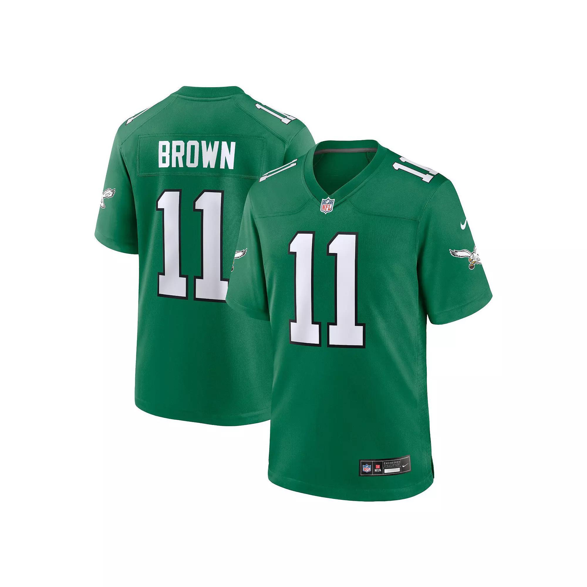 Men's Nike A.J. Brown Kelly Green Philadelphia Eagles Alternate Game Player Jersey, Size: XL Product Image