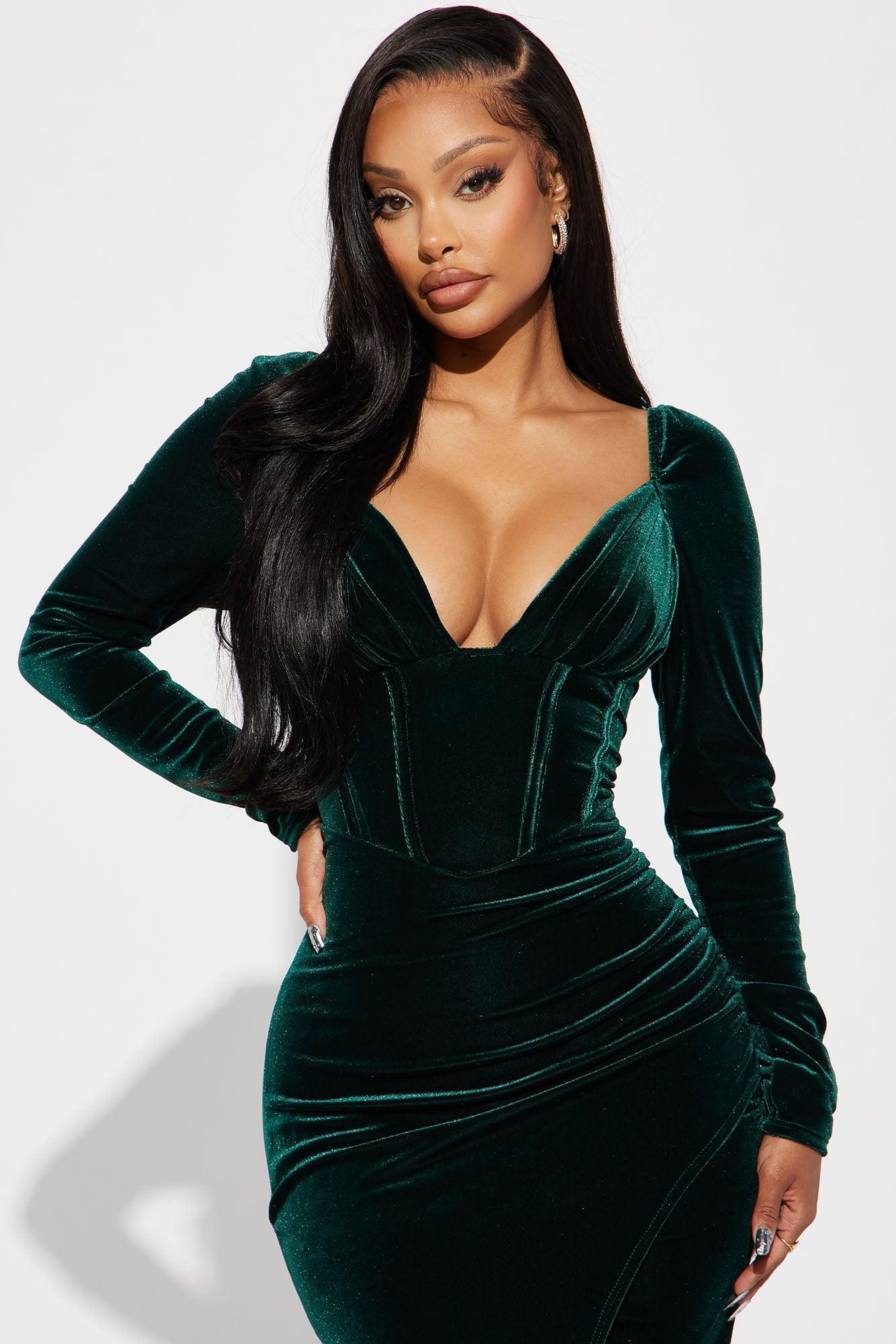 Phiona Velvet Maxi Dress - Hunter Product Image