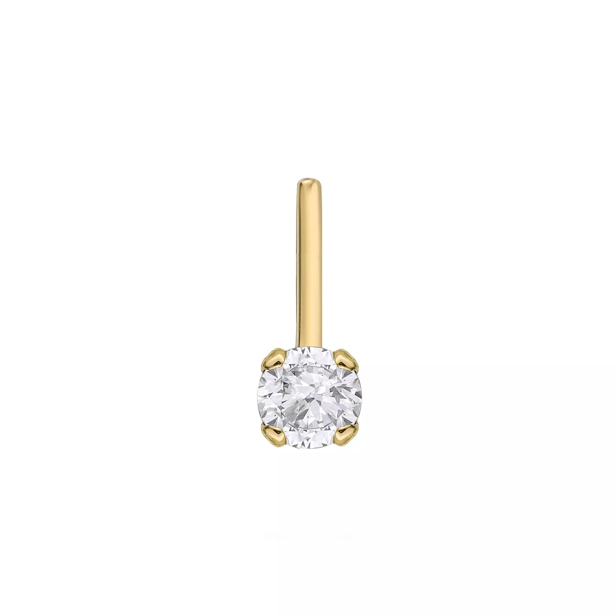 Lila Moon Diamond Accent L-Shape Nose Stud, Women's, 14k Gold Product Image