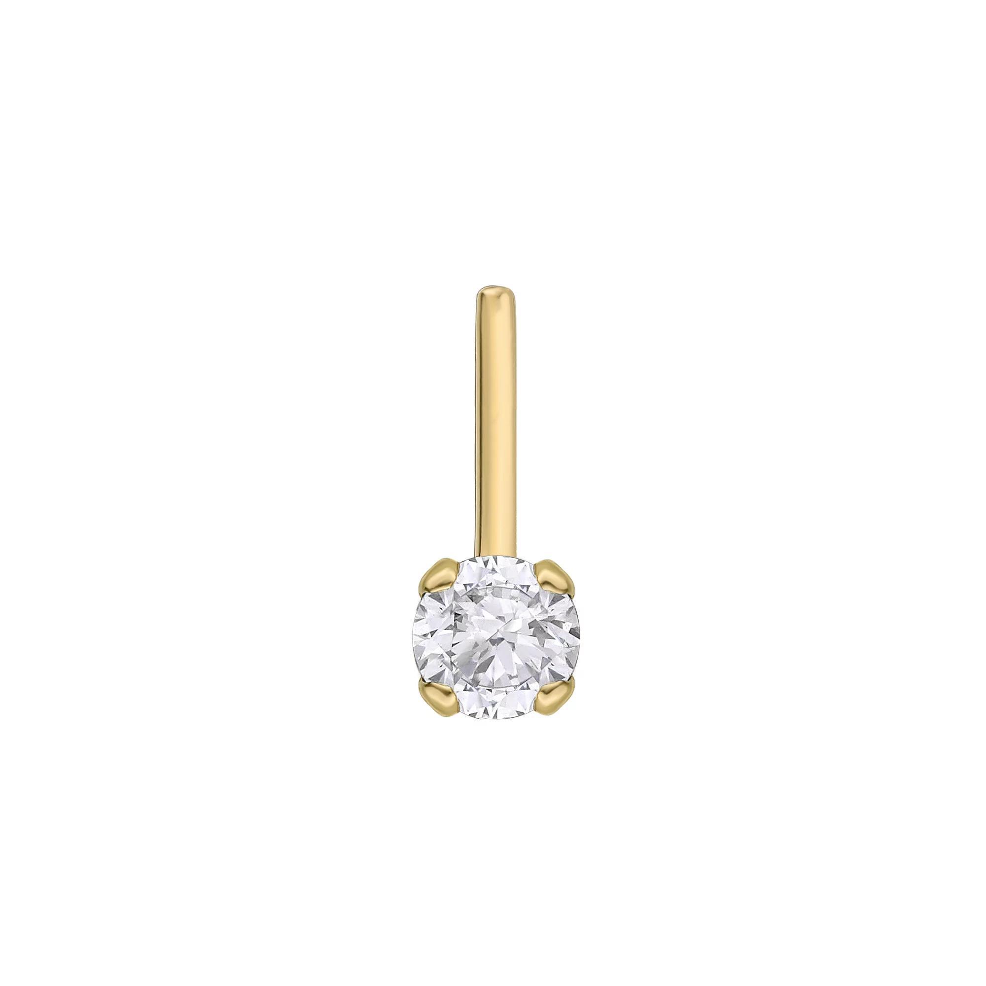 Lila Moon 14k Gold Lab Grown Diamond Accent L-Shaped Nose Ring, Women's Product Image