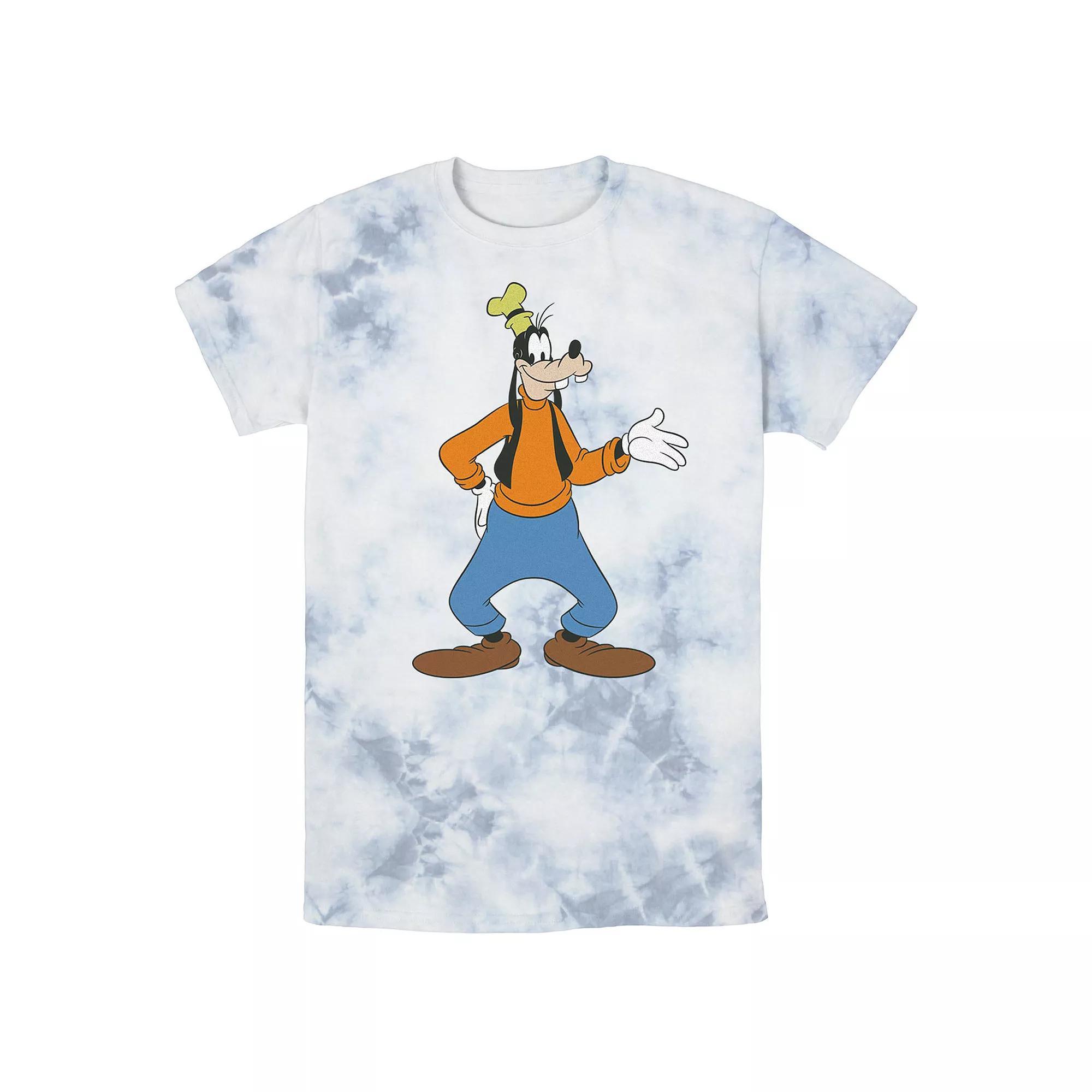 Men's Disney Goofy Traditional Pose Wash Tee, Size: Large, White Blue Product Image