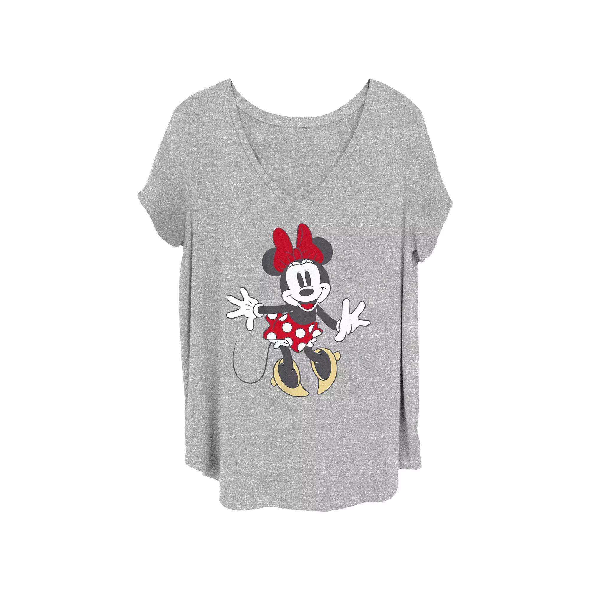 Disney's Minnie Mouse Dots Pose Juniors' Plus Graphic Tee, Women's, Size: 4XL, Grey Gray Product Image