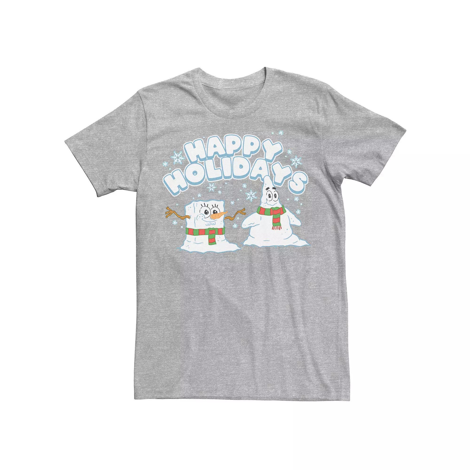 Mens Spongebob Squarepants Patrick Snowmen Tee Grey Heather Product Image