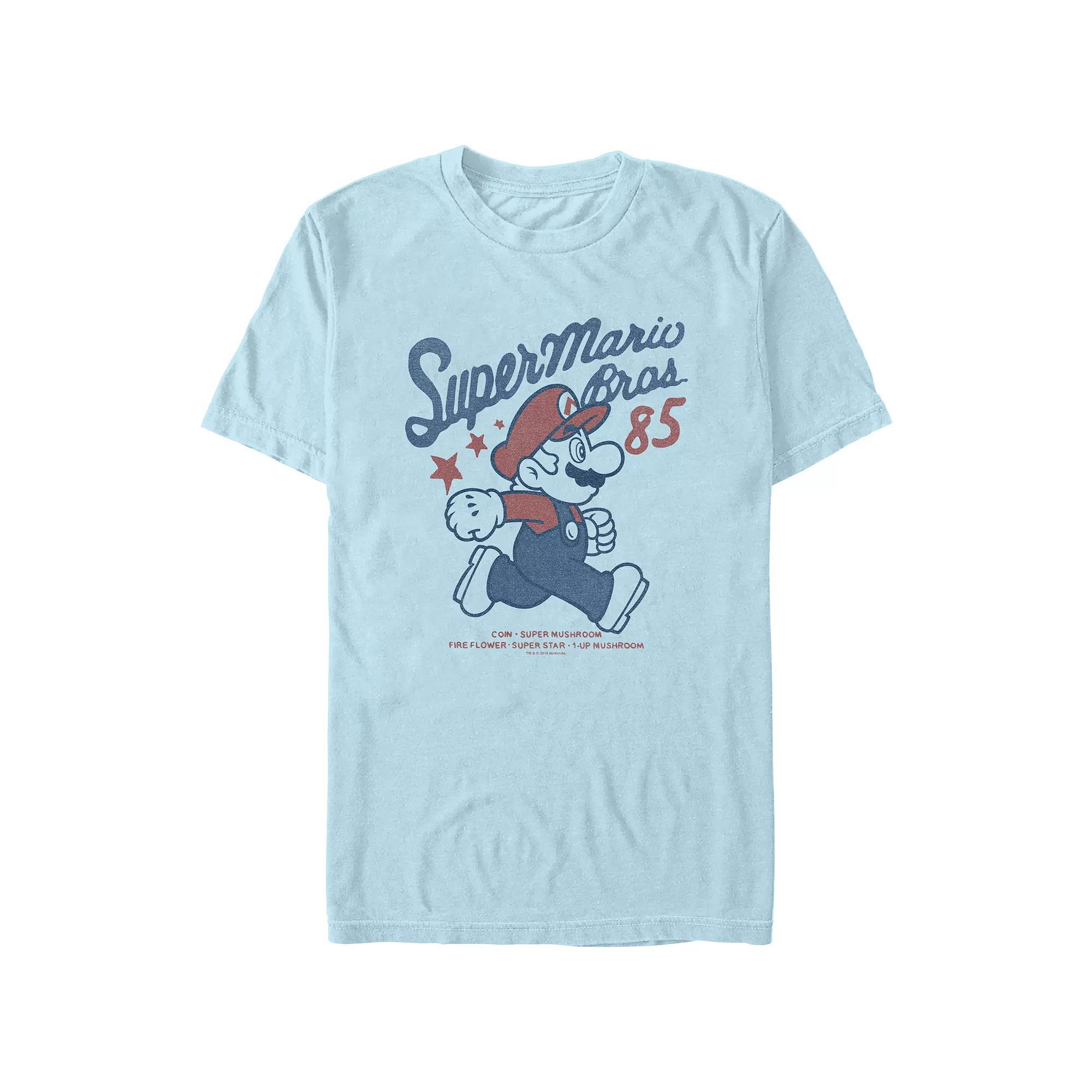 Men's Comfort Colors® Super Mario Bros 85 Graphic Tee, Size: Large, Chambray Product Image