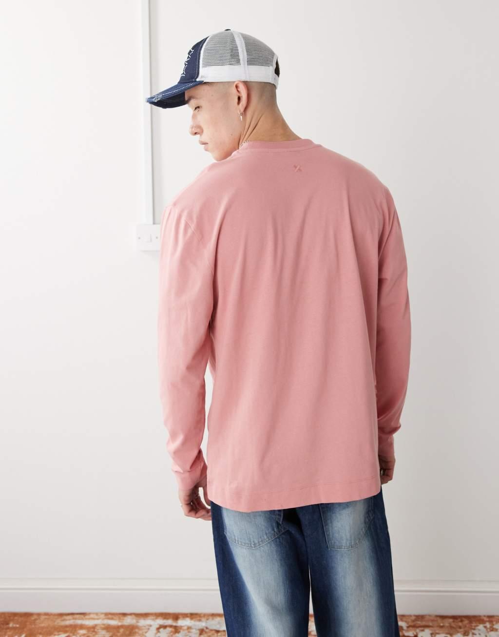 COLLUSION long sleeve t-shirt in pink Product Image