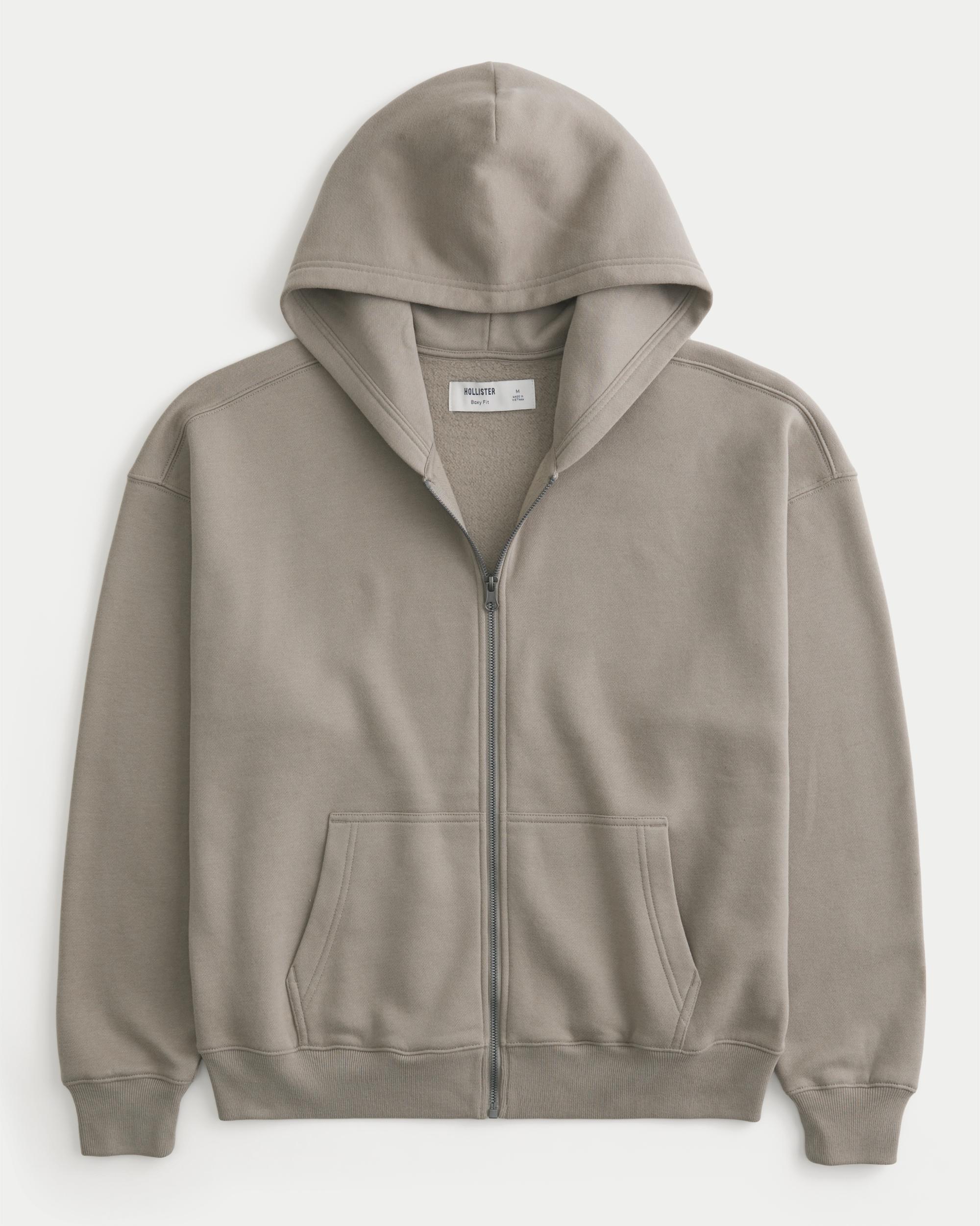 Boxy Flame Graphic Zip-Up Hoodie Product Image
