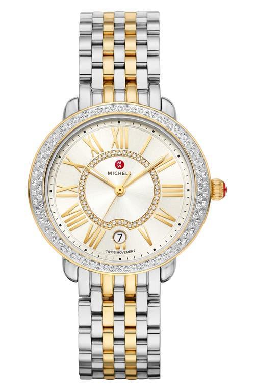 Michele Serein Mid Stainless Steel Diamond Watch, 36mm Product Image