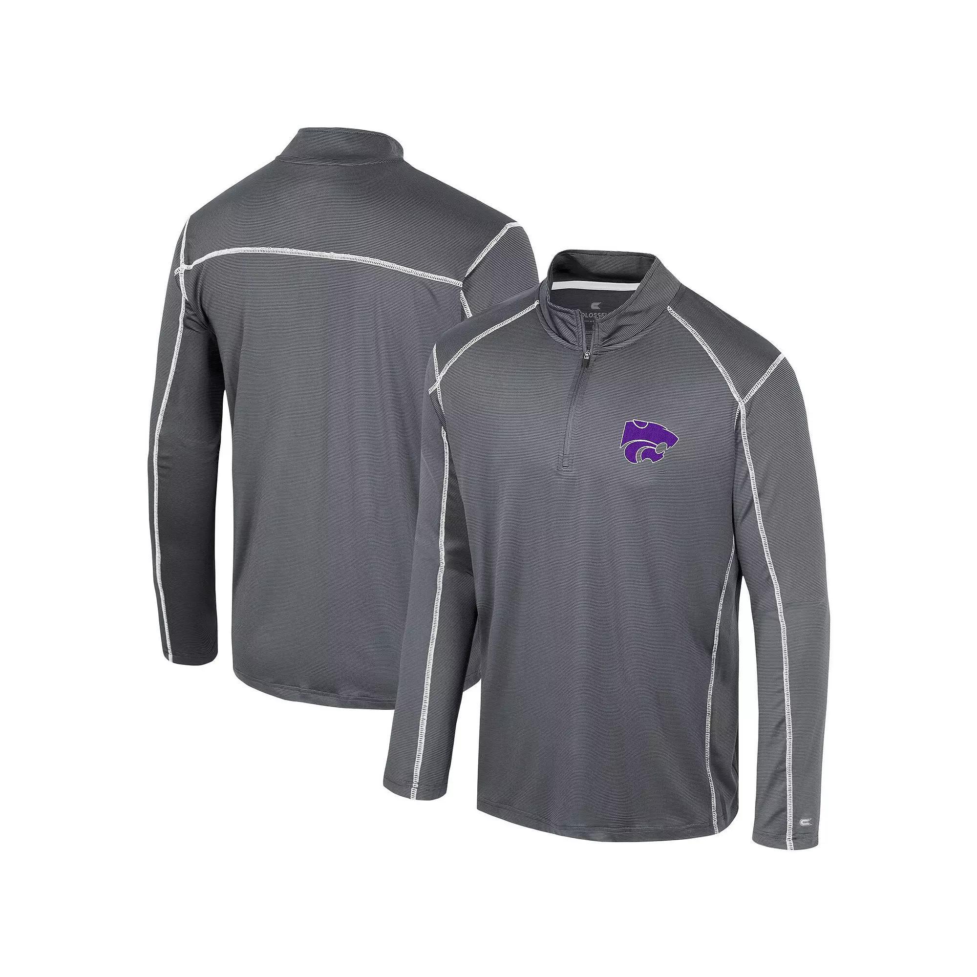 Men's Colosseum Black Kansas State Wildcats Cameron Quarter-Zip Windshirt, Size: 2XL Product Image
