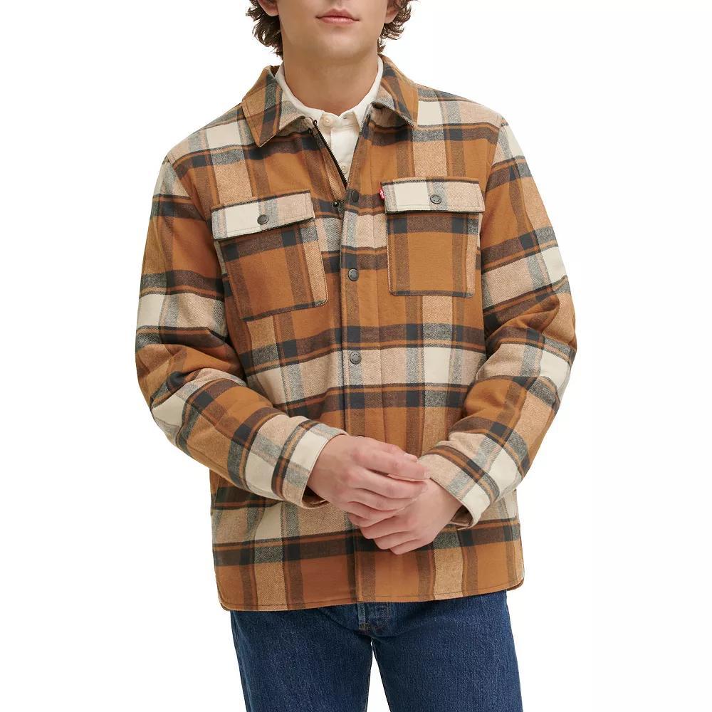 Mens Levis Quilted-Lined Shirt Jacket Bitter Brown Plaid Product Image