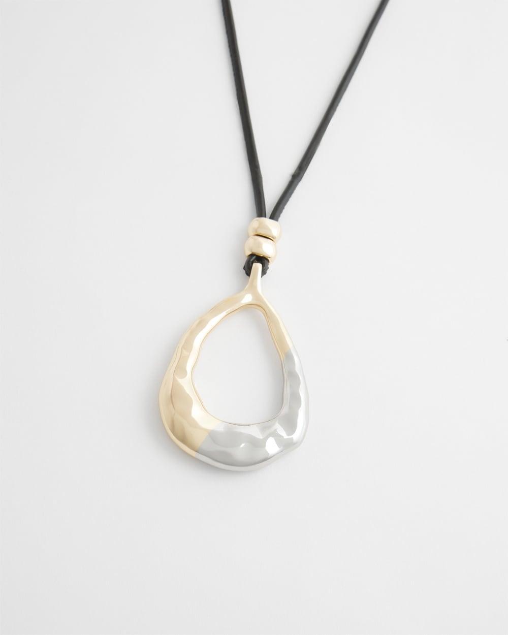Adjustable Mixed Metal Pendant Necklace Product Image