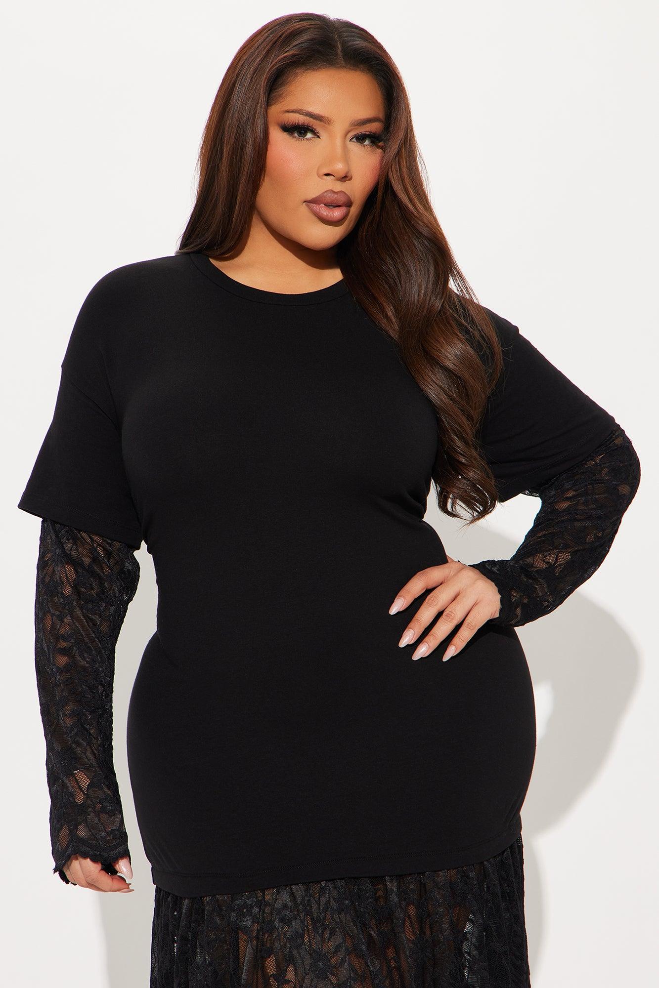 Kara T-Shirt Lace Maxi Dress - Black Product Image