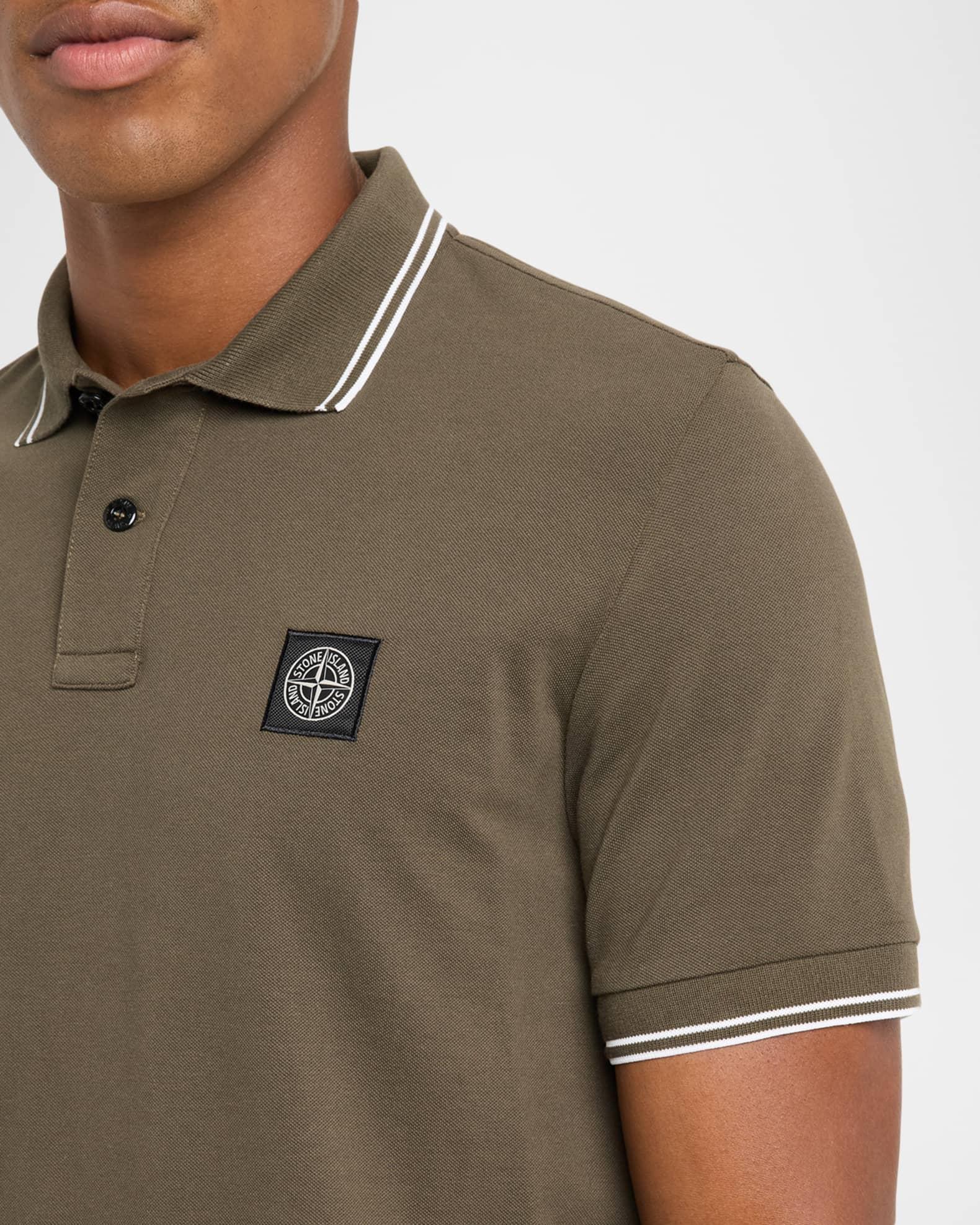 Men's Short Sleeve Striped Edge Polo Shirt Product Image