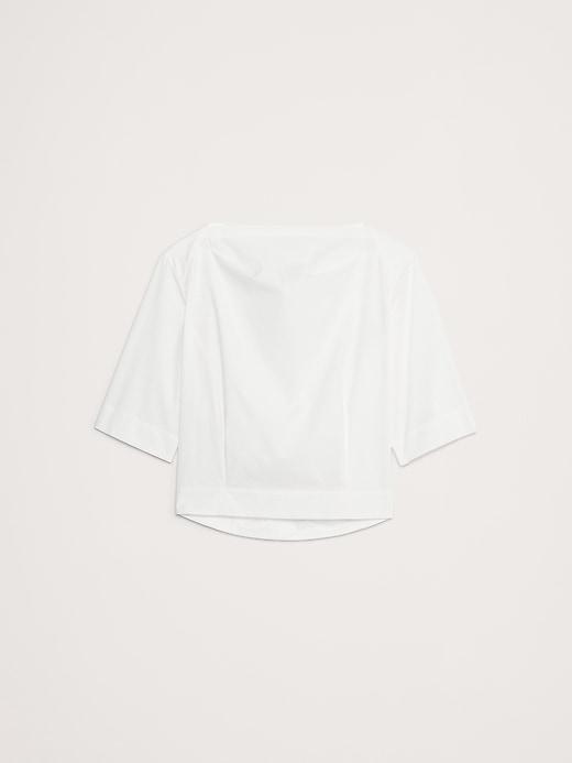 Oversized Cotton Poplin Boat-Neck Top Product Image