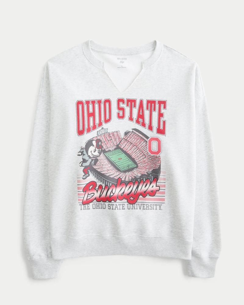 Oversized University of Texas Graphic Notch-Neck Sweatshirt Product Image