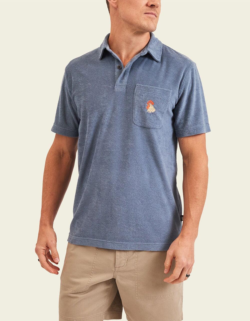 HOWLER BROTHERS Plusherman Terry Mens Polo Shirt - BLUE Product Image