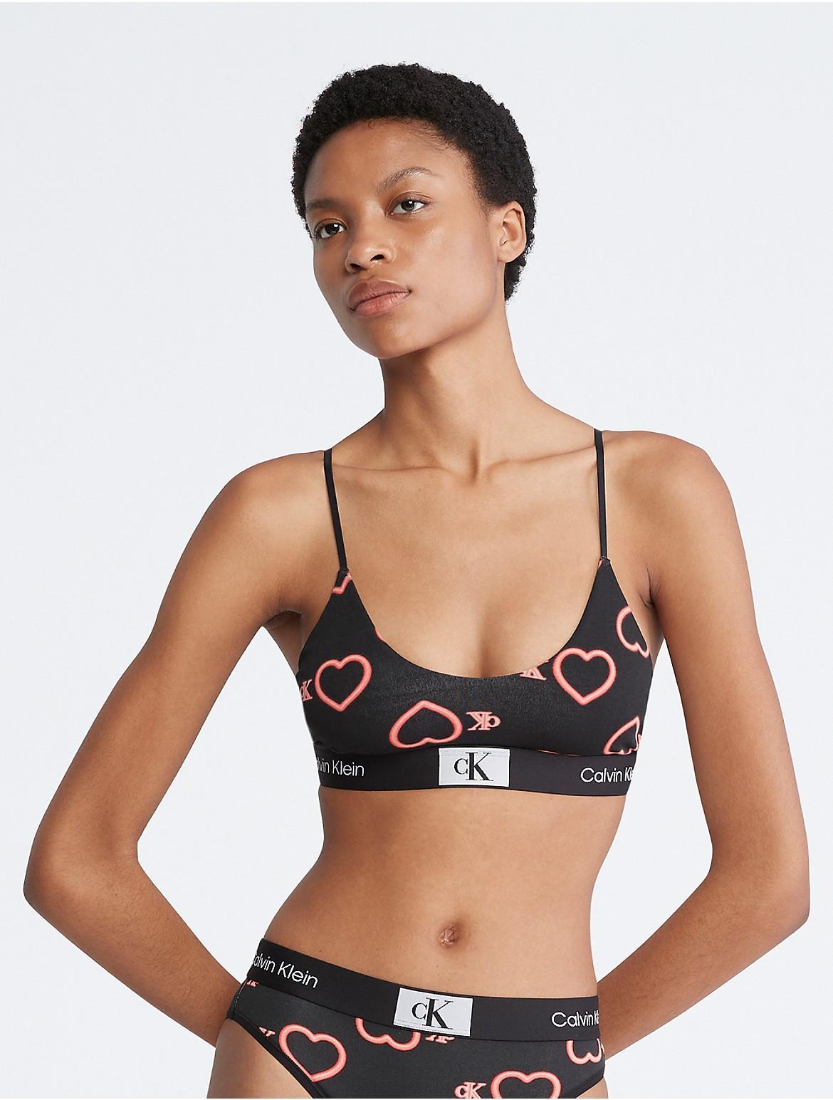 Calvin Klein Women's Calvin Klein 1996 V-Day Cotton Stretch Unlined Bralette - Pink - XS Product Image