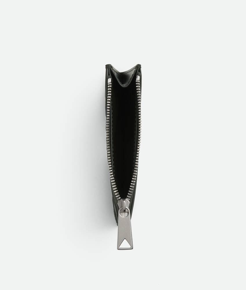 Men's Intrecciato Diagonal Zipped Card Case in Dark green Product Image