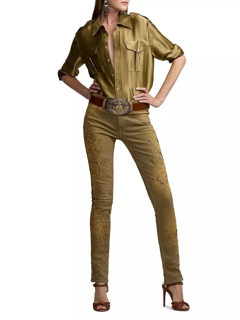 Natalie Metallic Satin Shirt Product Image