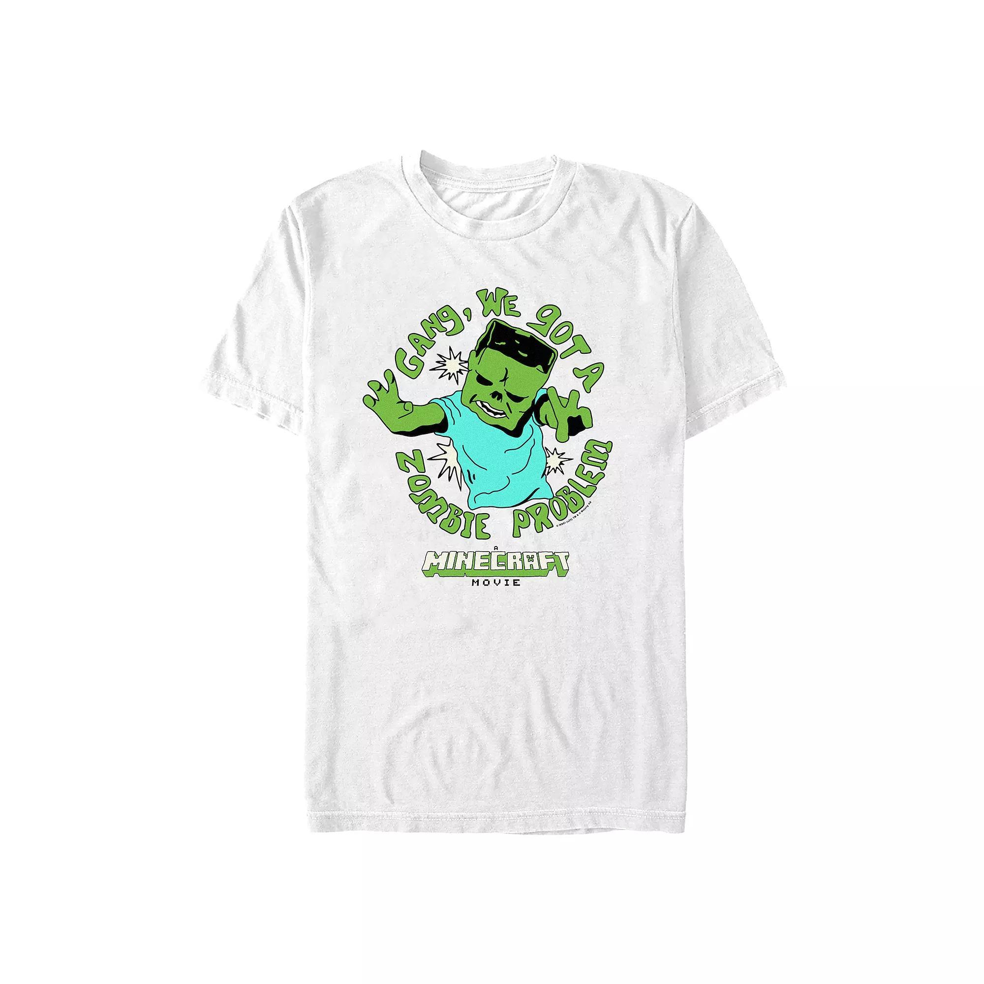 Men's Minecraft Movie Zombie Problem Graphic Tee, Size: Large, White Product Image