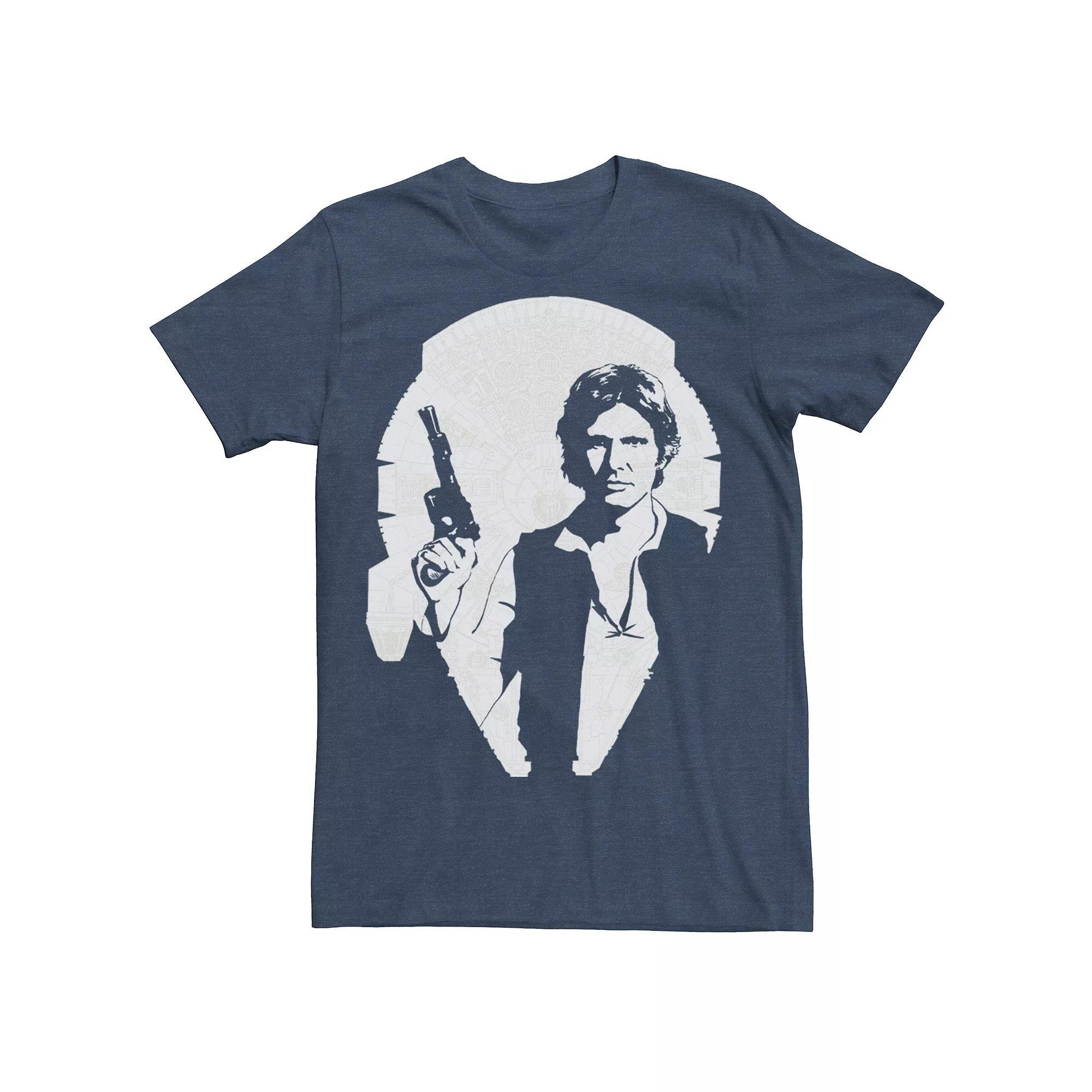 Men's Star Wars Han Solo Tee, Size: Small, Navy Grey Product Image