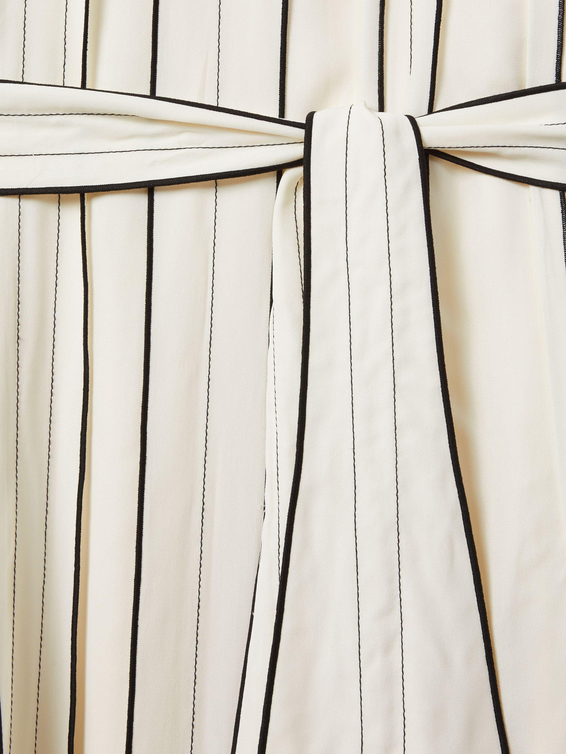 Contrast Ruffle Midi Dress in Ivory Product Image