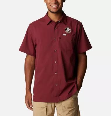 Men's Columbia PFG Garnet Florida State Seminoles Slack Tide Camp Button-Up Shirt, Size: XL, Red Product Image