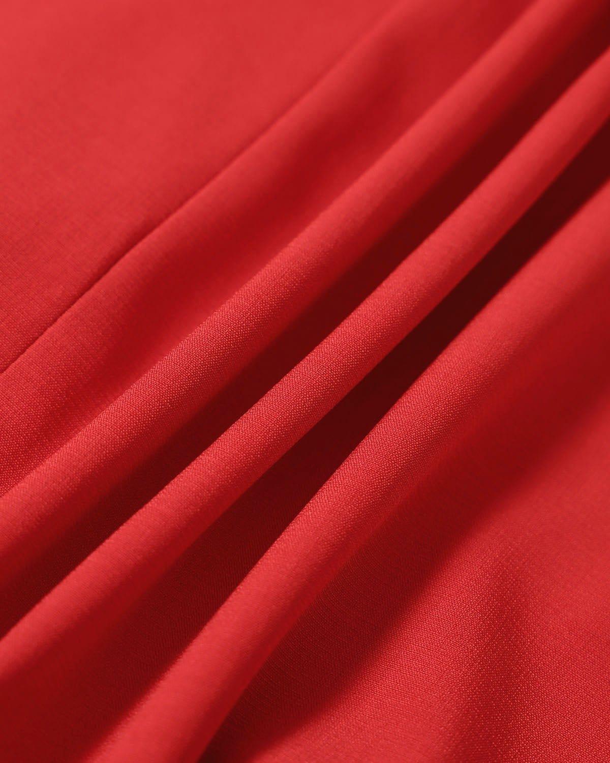The Red Boat Neck High Waisted Mini Dress Product Image