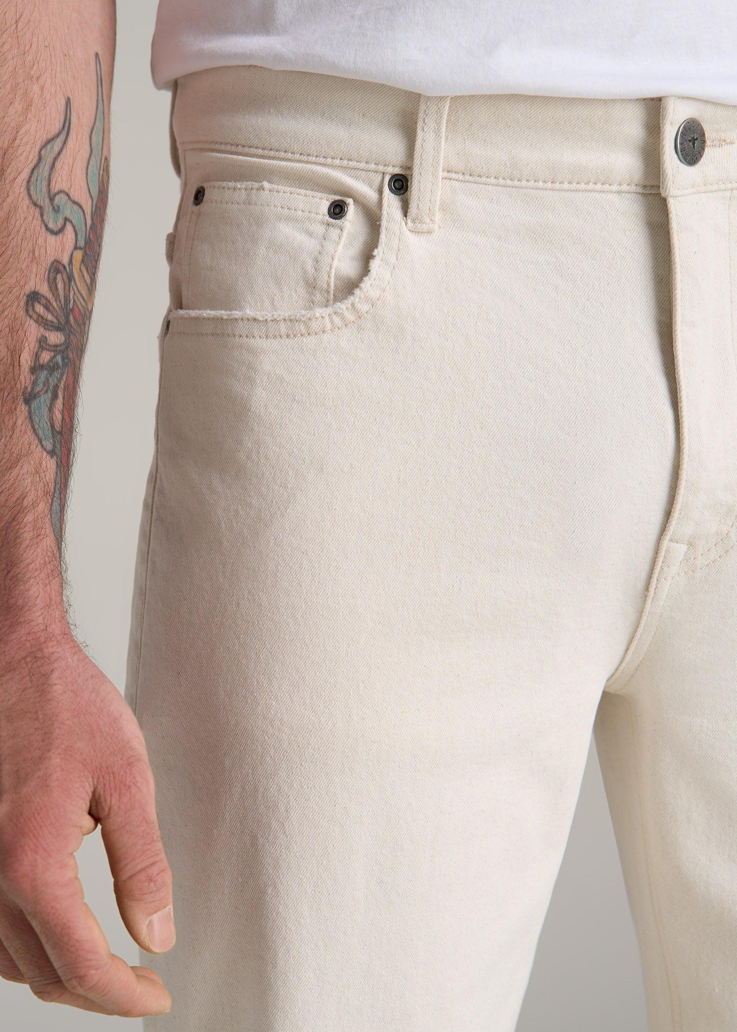 Milo RELAXED TAPERED FIT Jeans for Tall Men in Ecru Buff Product Image
