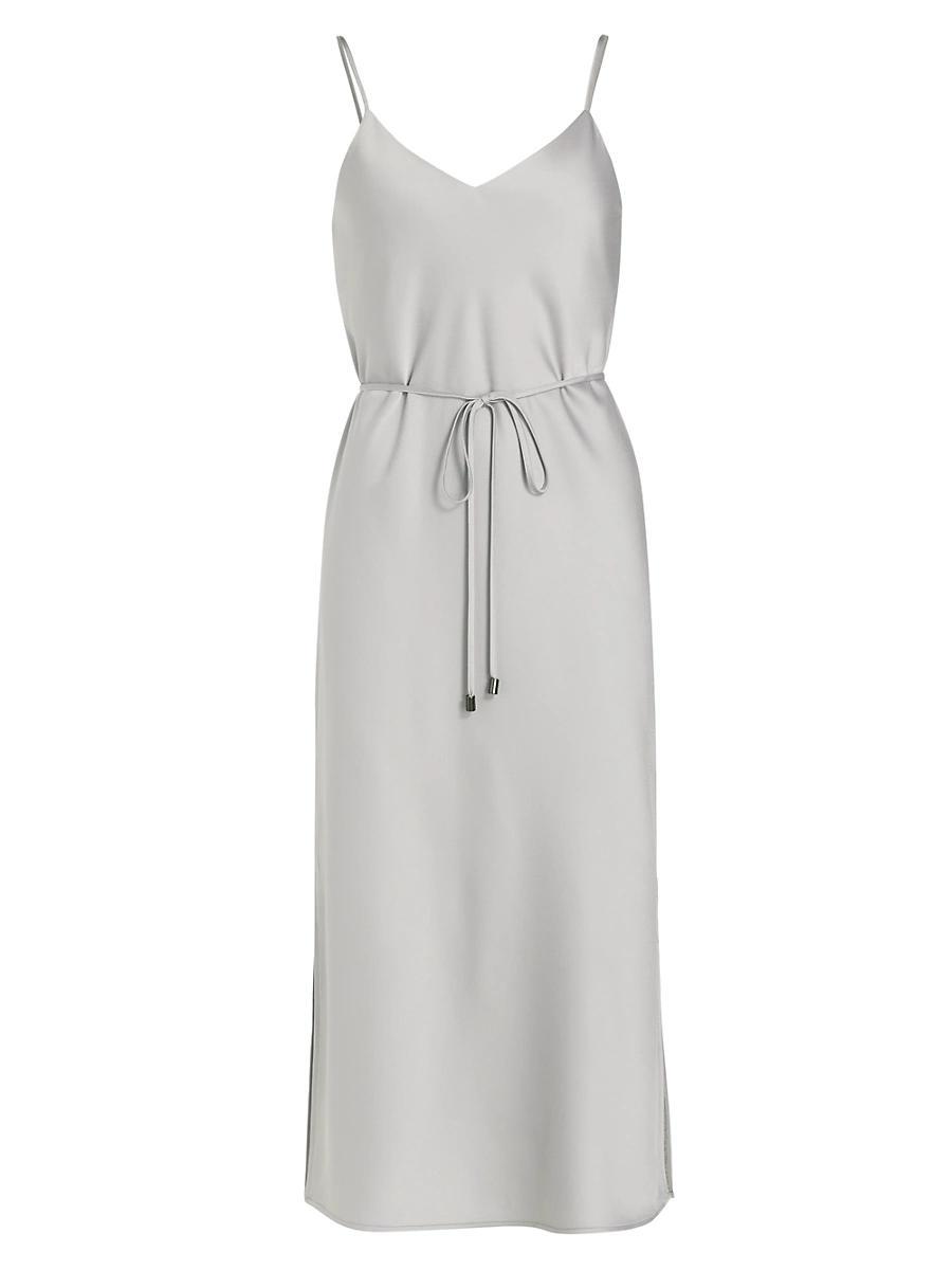 Womens Lilli Belted Satin Midi-Dress Product Image