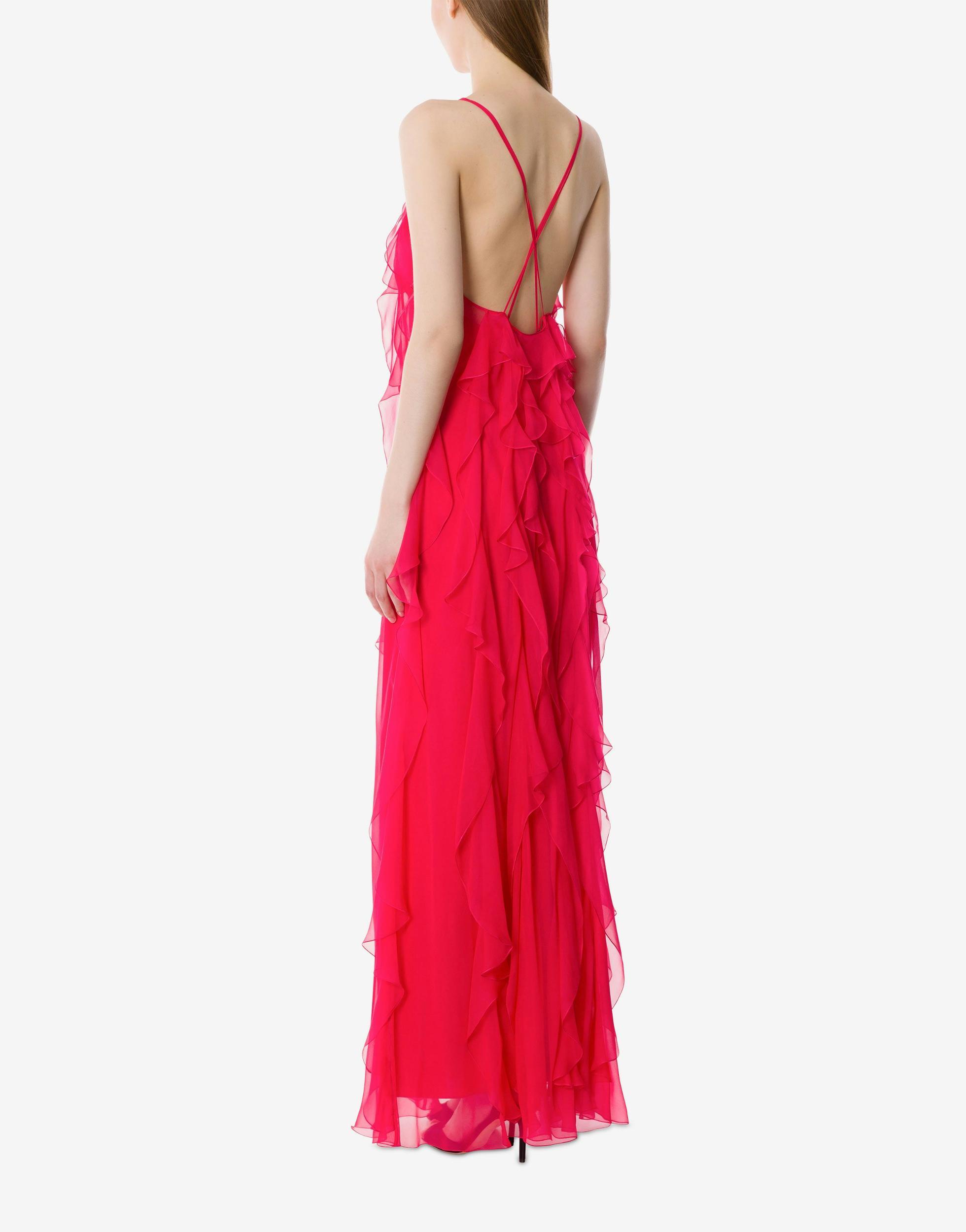 Organic chiffon sleeveless dress with ruffles Product Image