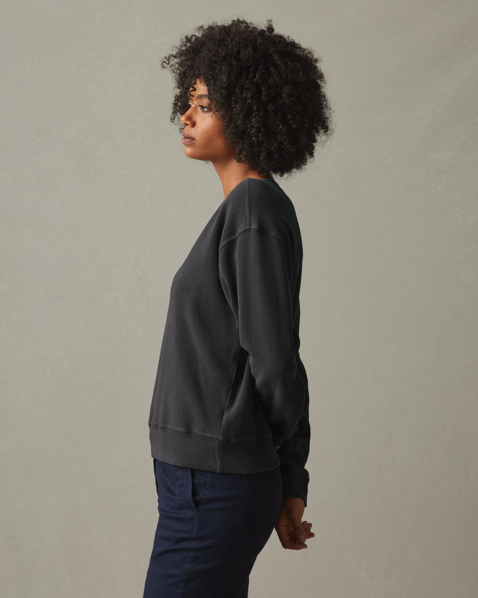 Women's Cotton V-Neck Sweater - Stone Female Product Image