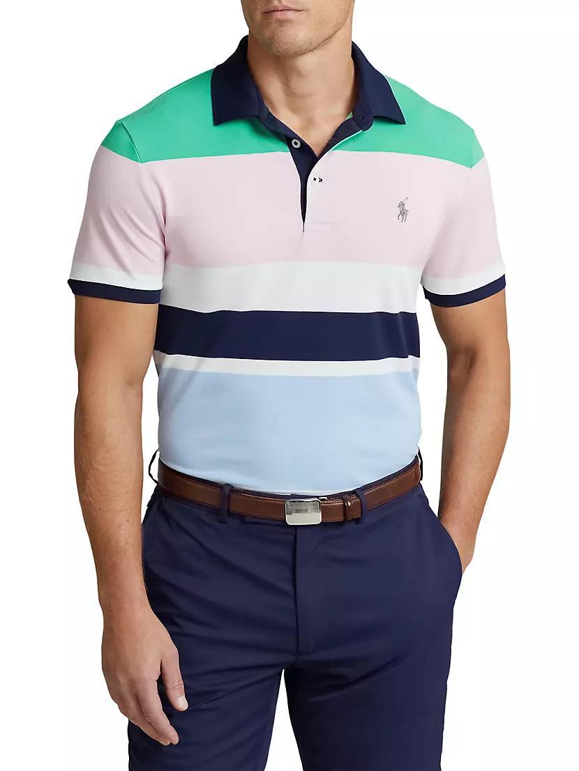 Striped Stretch-Cotton Polo Shirt Product Image