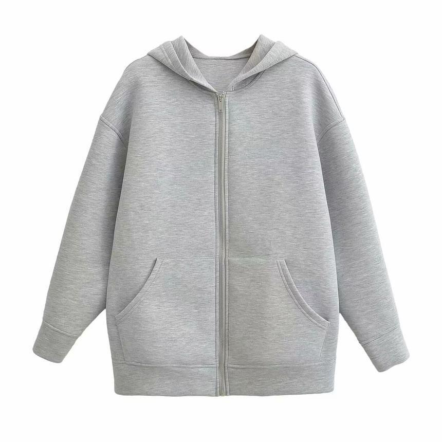 Plain Zip Hoodie Product Image