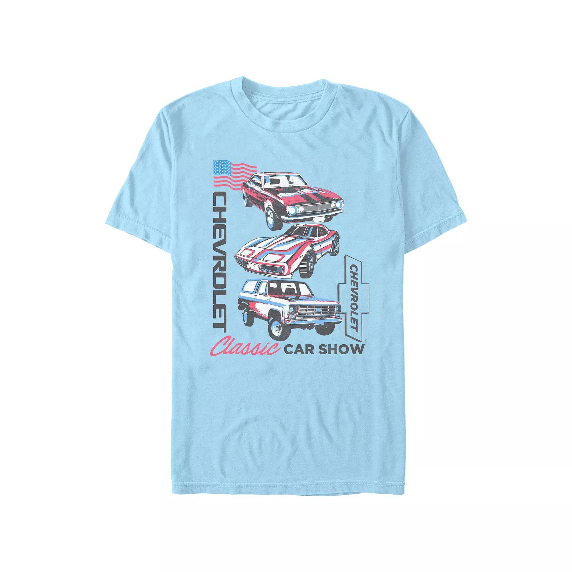 Men's Chevrolet Classic Car Show Graphic Tee, Size: Large, Light Blue Product Image