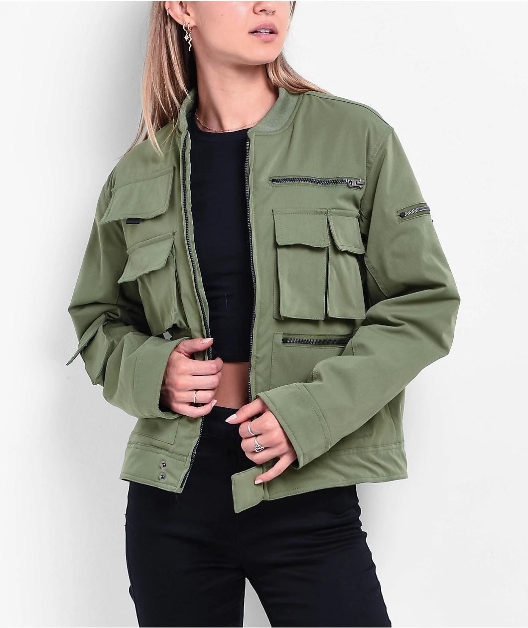 American Stitch Olive Cargo Jacket Product Image