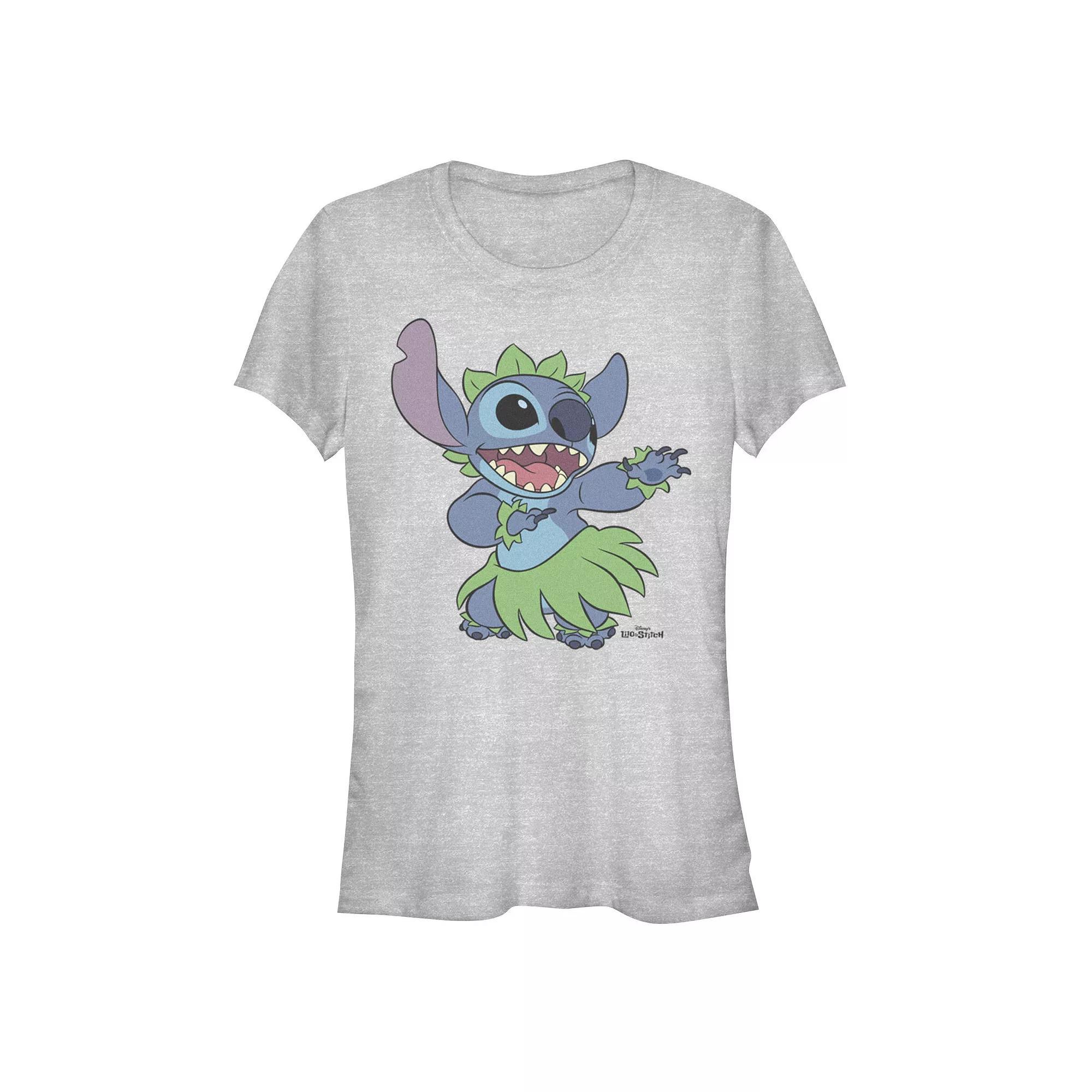 Disney's Lilo & Stitch Women's Big Hula Stitch Tee, Girl's, Size: Small, Athletic Grey Product Image