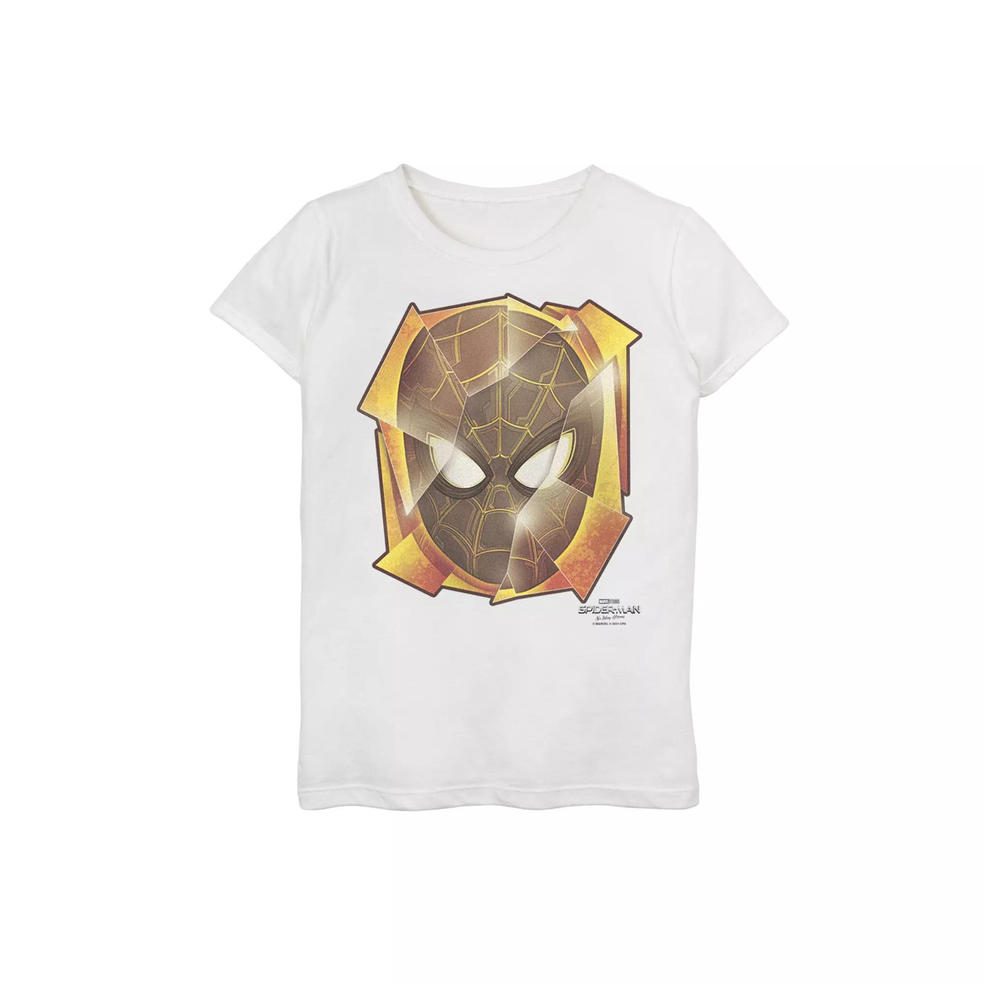 Girls 7-16 Marvel Spider-Man No Way Home Shattered Mask Pieces Graphic Tee, Girl's, Size: Medium, White Product Image