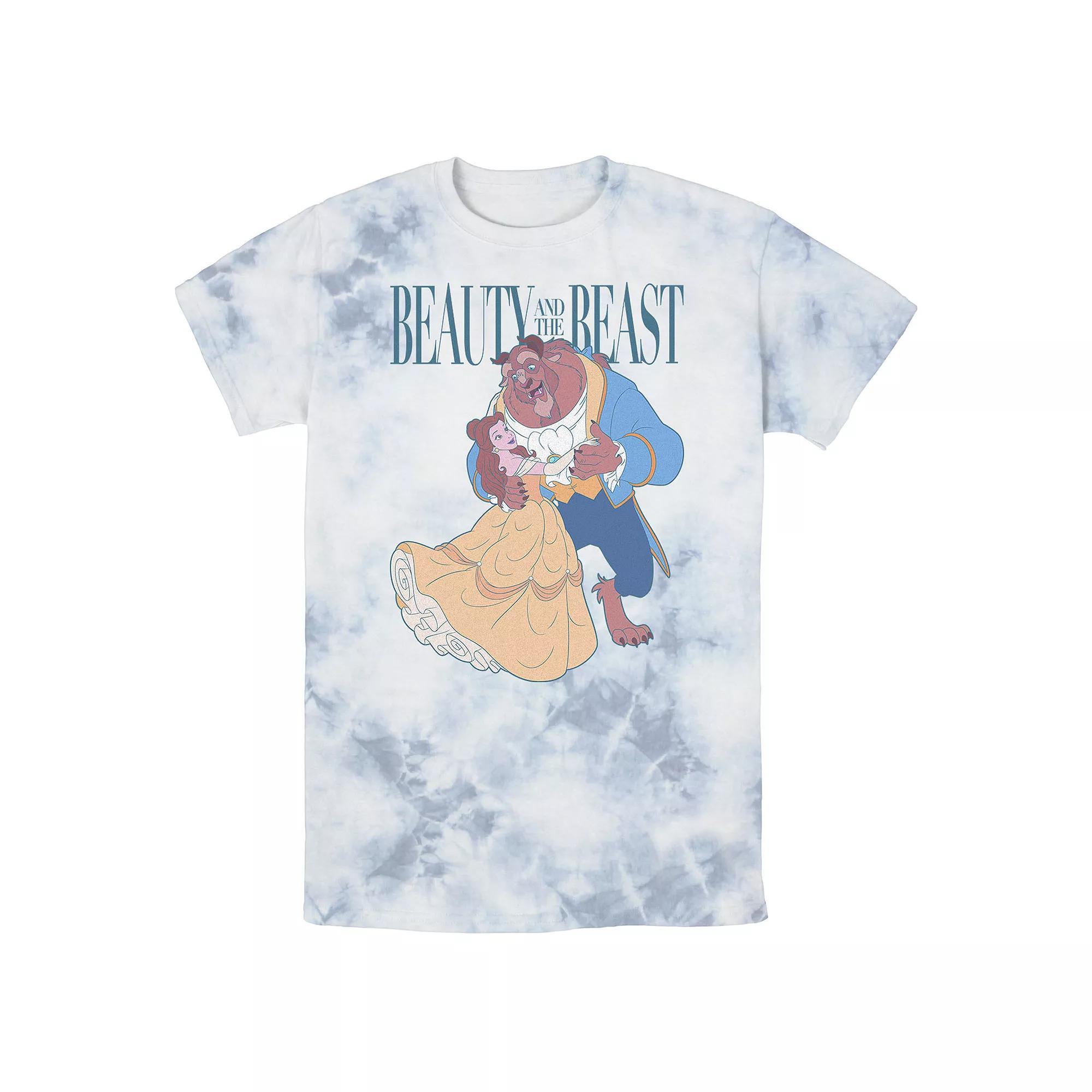 Men's Disney Beauty And The Beast Belle And Beast Classic Portrait Bomabrd Wash Tee, Boy's, Size: Large, White Blue Product Image