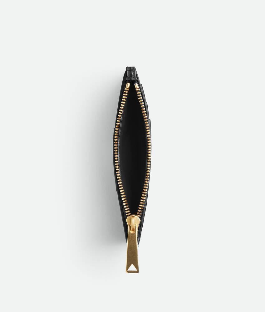 Women's Intrecciato Zipped Card Case in Black Product Image
