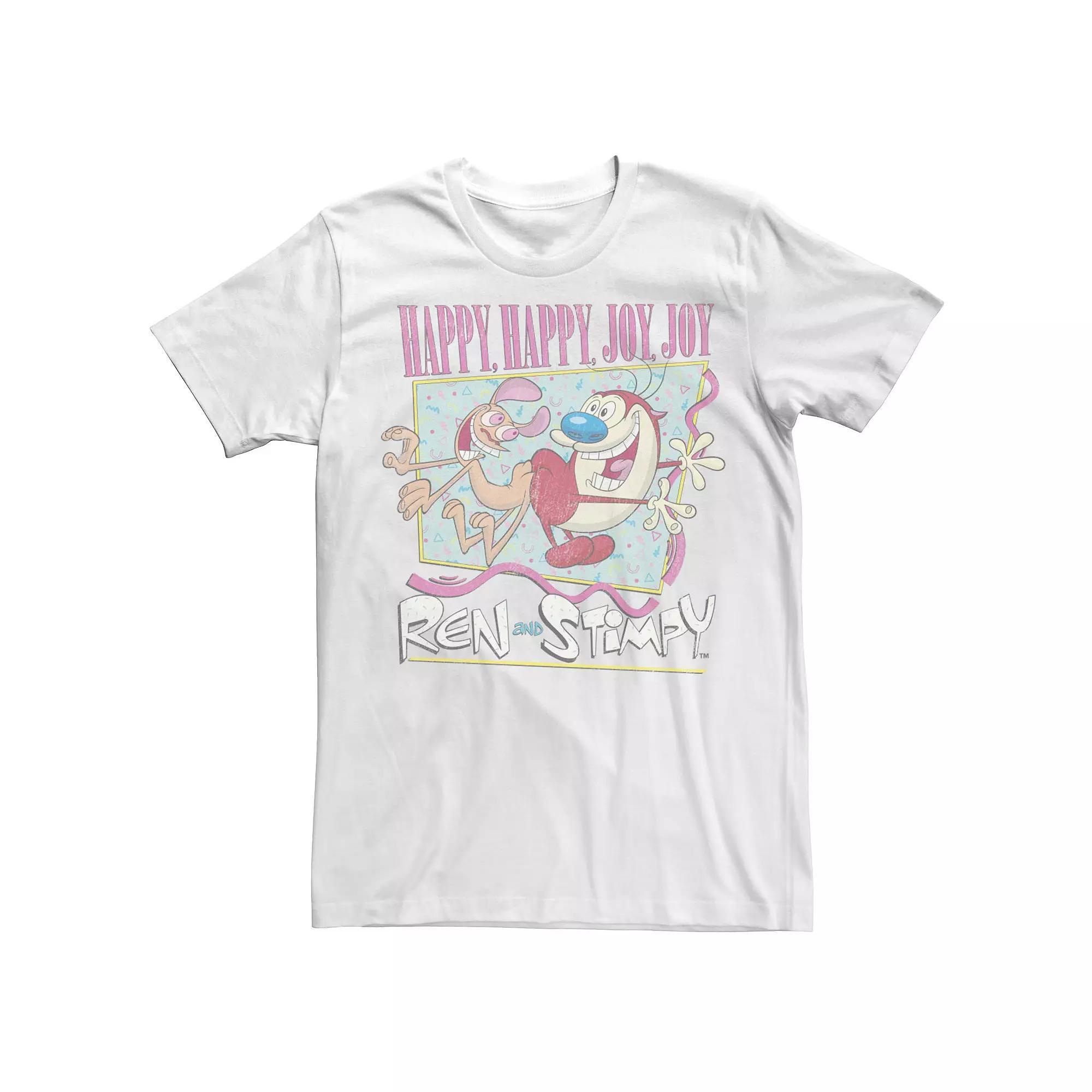 Men's Ren & Stimpy 90's Style Tee, Size: Large, White Product Image