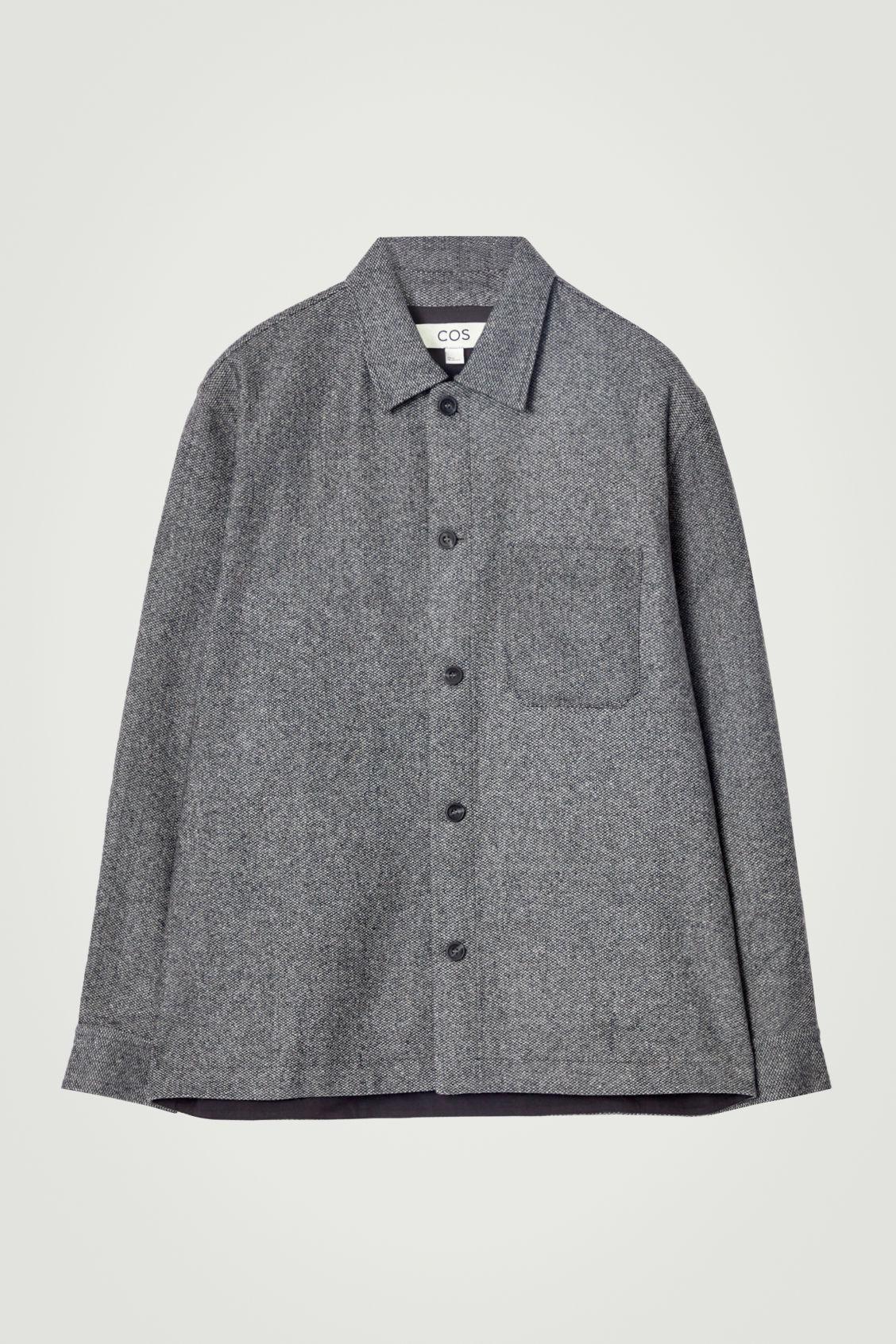 TEXTURED WOOL-BLEND OVERSHIRT Product Image