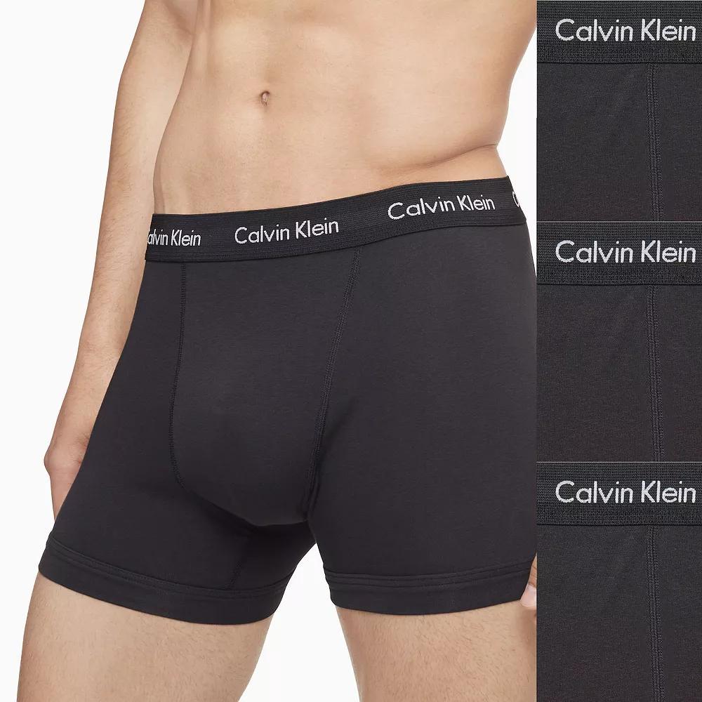 Men's Calvin Klein 3-pack Cotton Stretch Boxer Briefs, Size: Large, Black Product Image