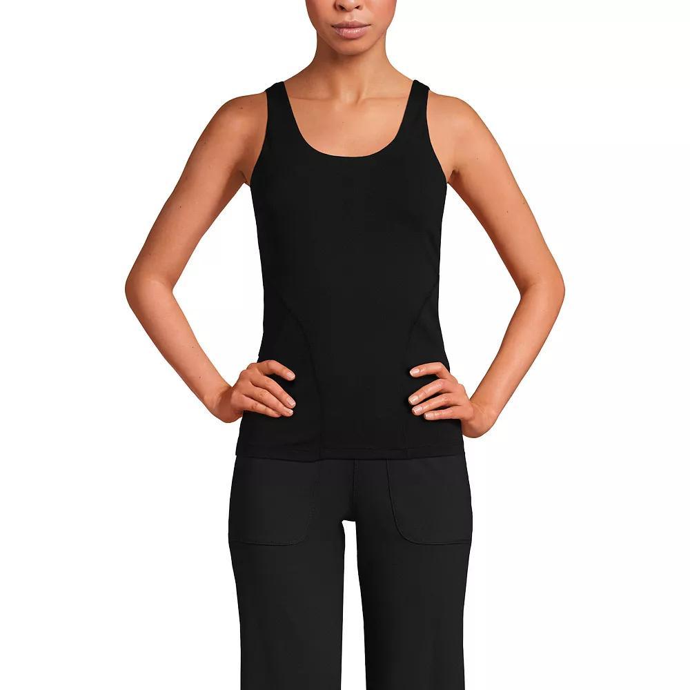 Women's Lands' End Interlock Scoopneck Tank Top, Size: Large, Dark Pink Clay Product Image