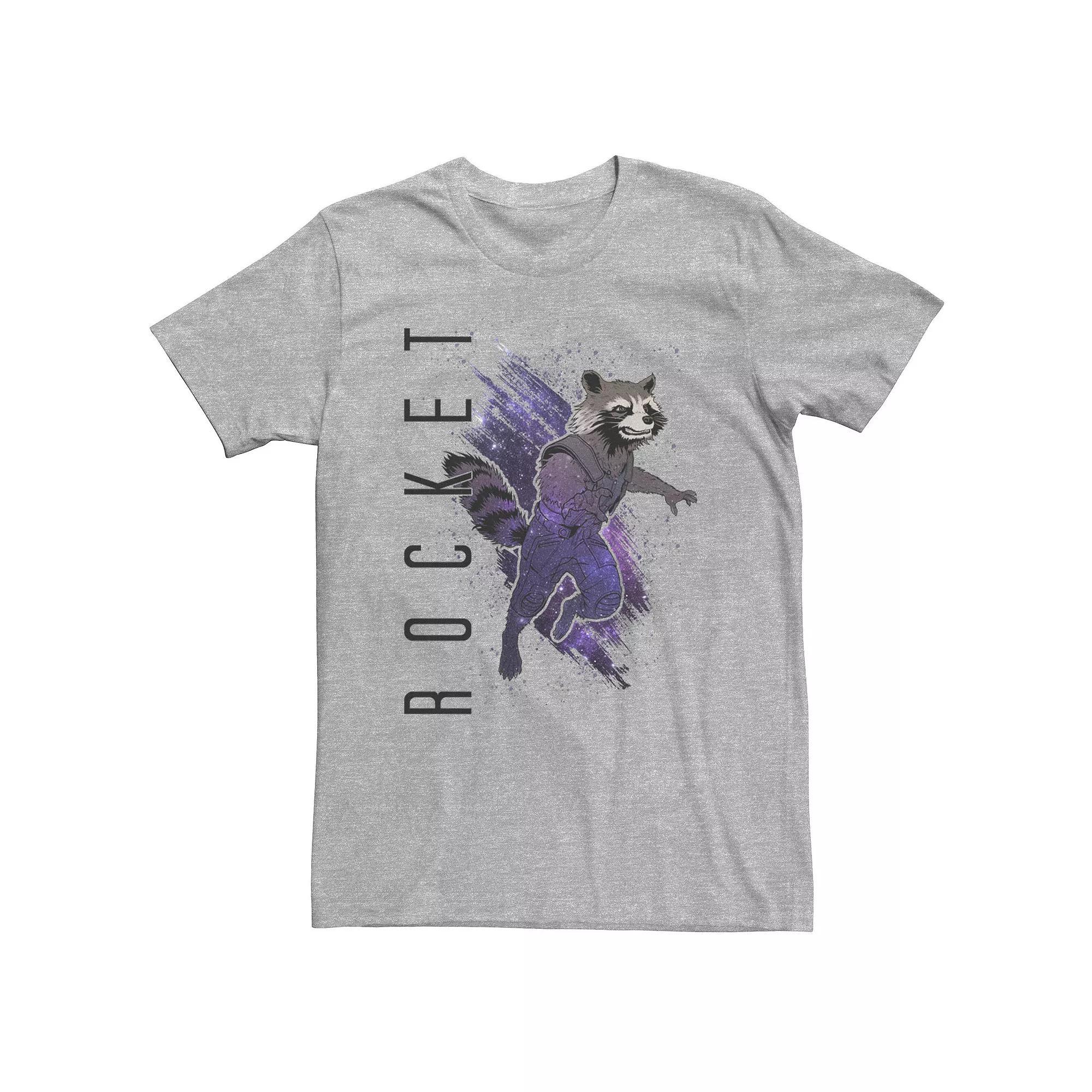 Big & Tall Marvel Avengers Endgame Rocket Painted Galaxy Tee, Men's, Size: XL Tall, White Product Image