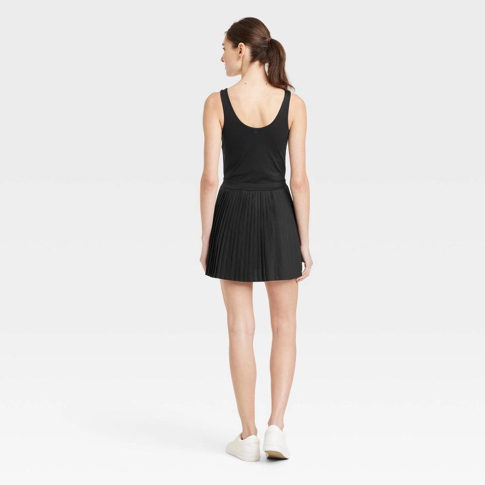 Women's Pleated Active Dress - All In Motion™ Black L: Moisture Wicking, Built-in Shorts, UPF 50+ Product Image