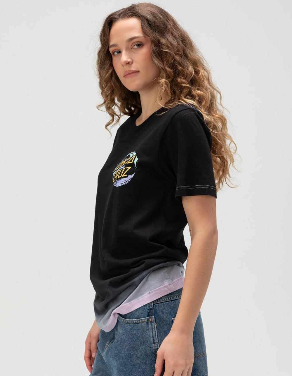 SANTA CRUZ Wave Dot Womens Tee - BLK/PINK Product Image