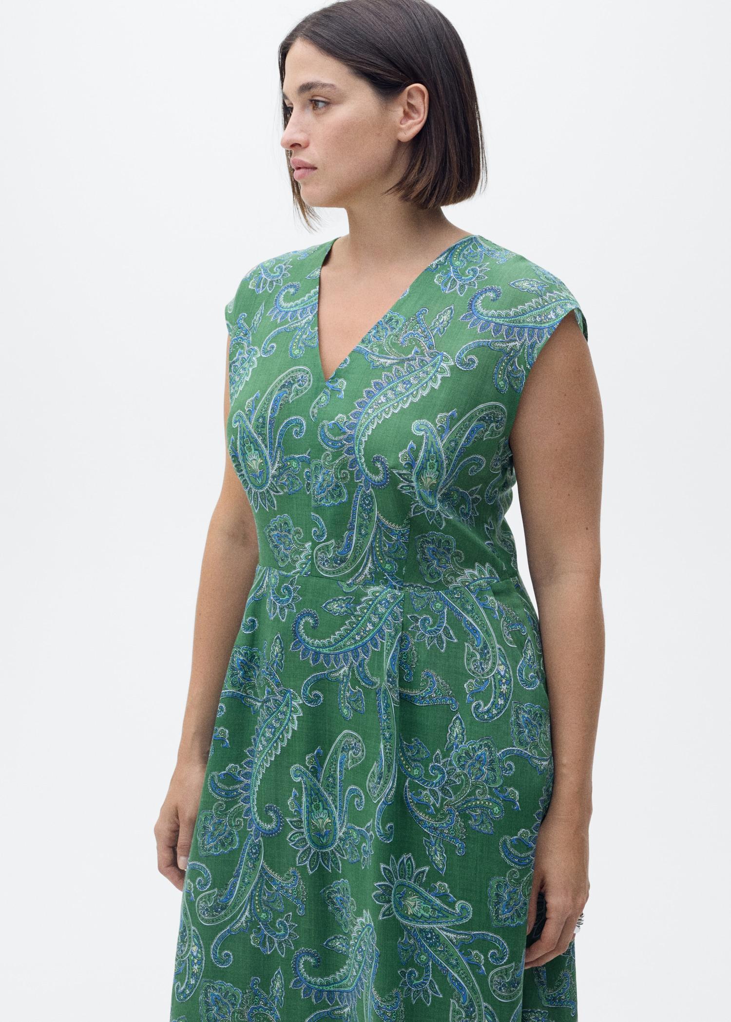 Ramie paisley dress - Women | MANGO USA Product Image