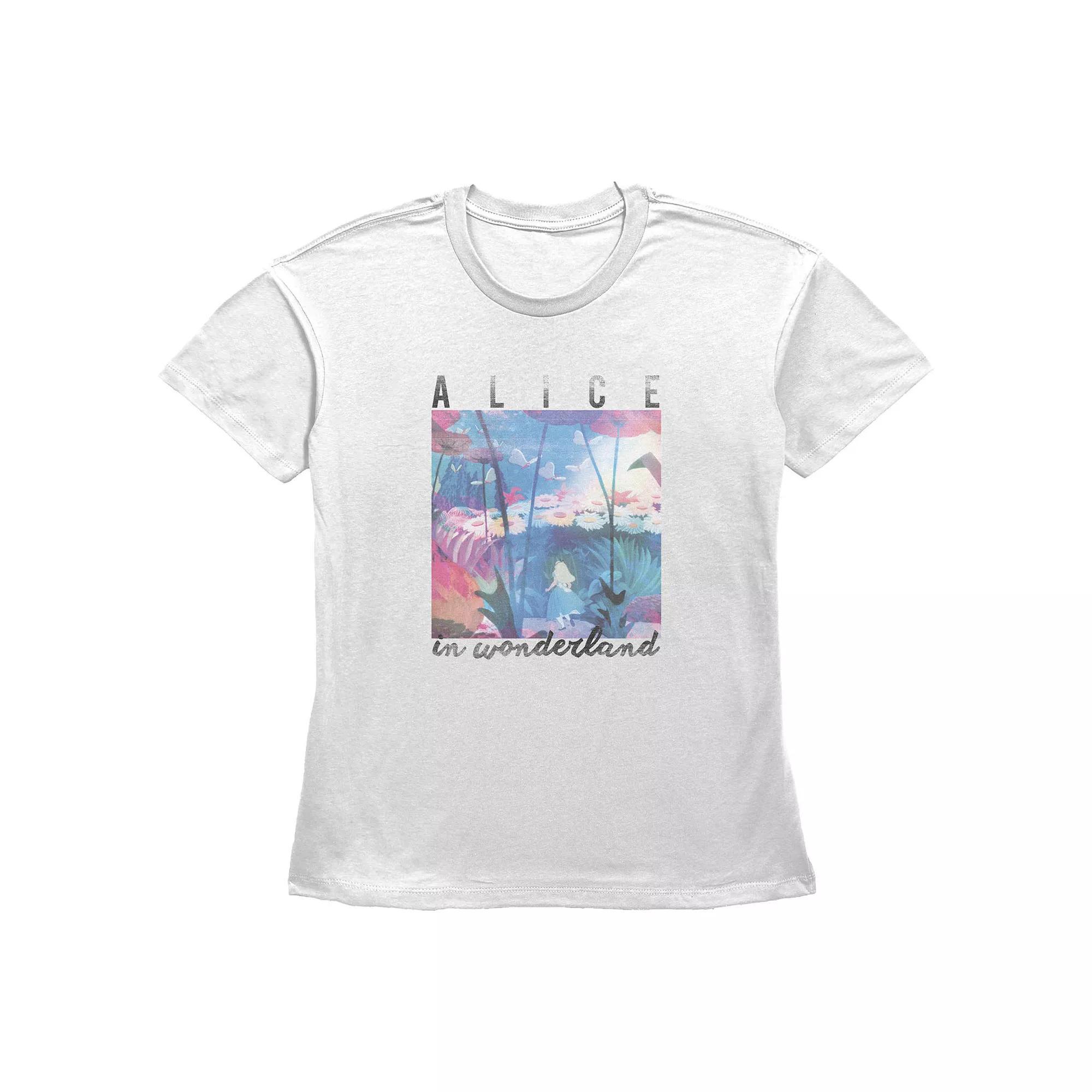 Disneys Alice In Wonderland Magic Garden Scene Womens Graphic Tee Product Image