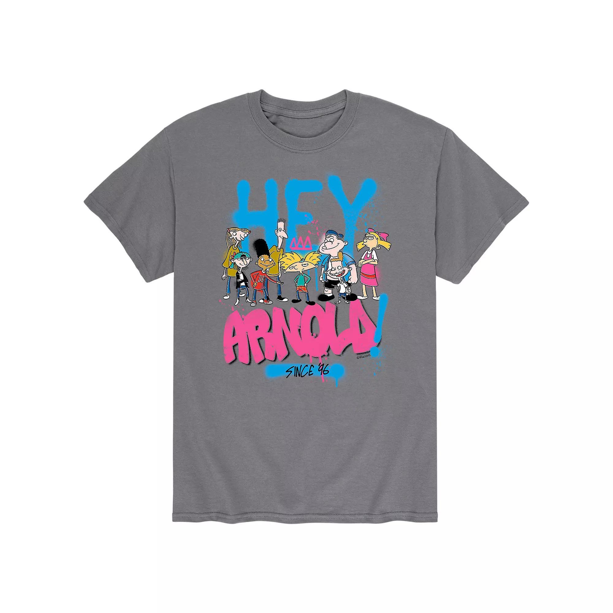 Mens Hey Arnold! Hey Arnold Pink Spray Paint Tee Product Image