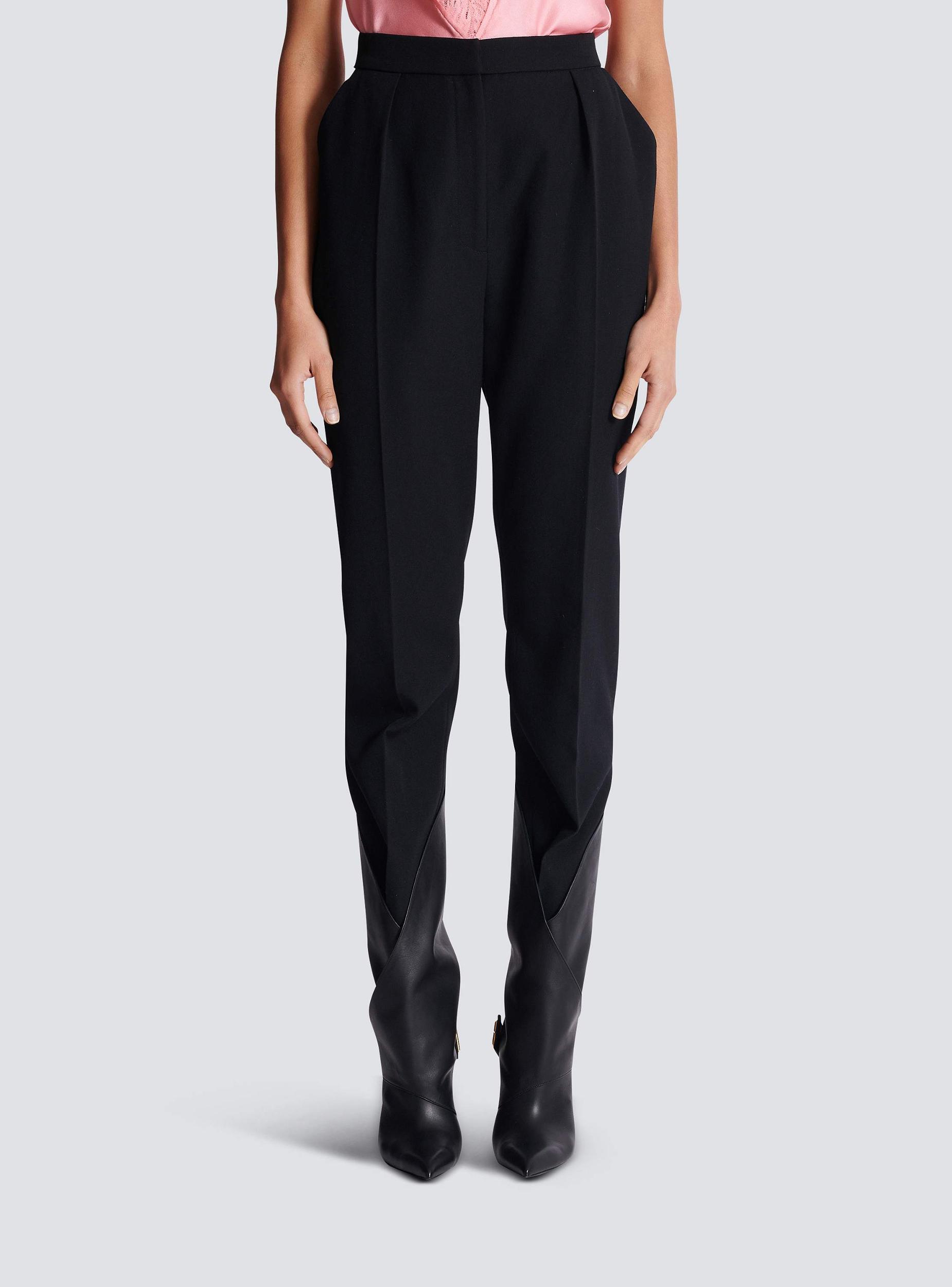 High-waisted grain de poudre trousers Product Image